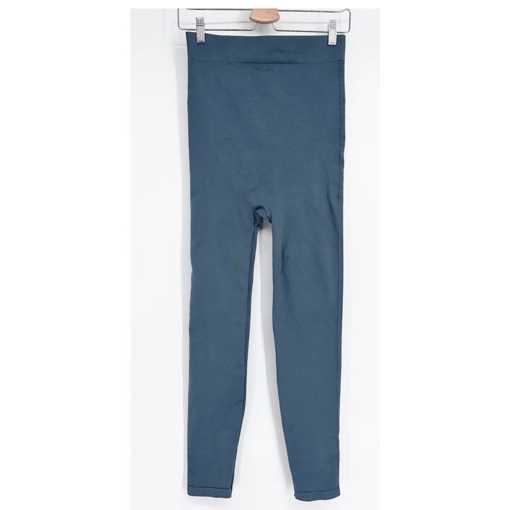 Blanqi Women's Blue Maternity Belly Support Crop Legging Stretchy Large